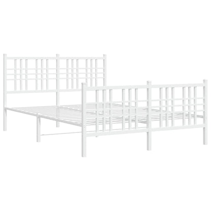 Giroletto con Testiera e Pediera Metallo Bianco 140x190 cm | homemem39