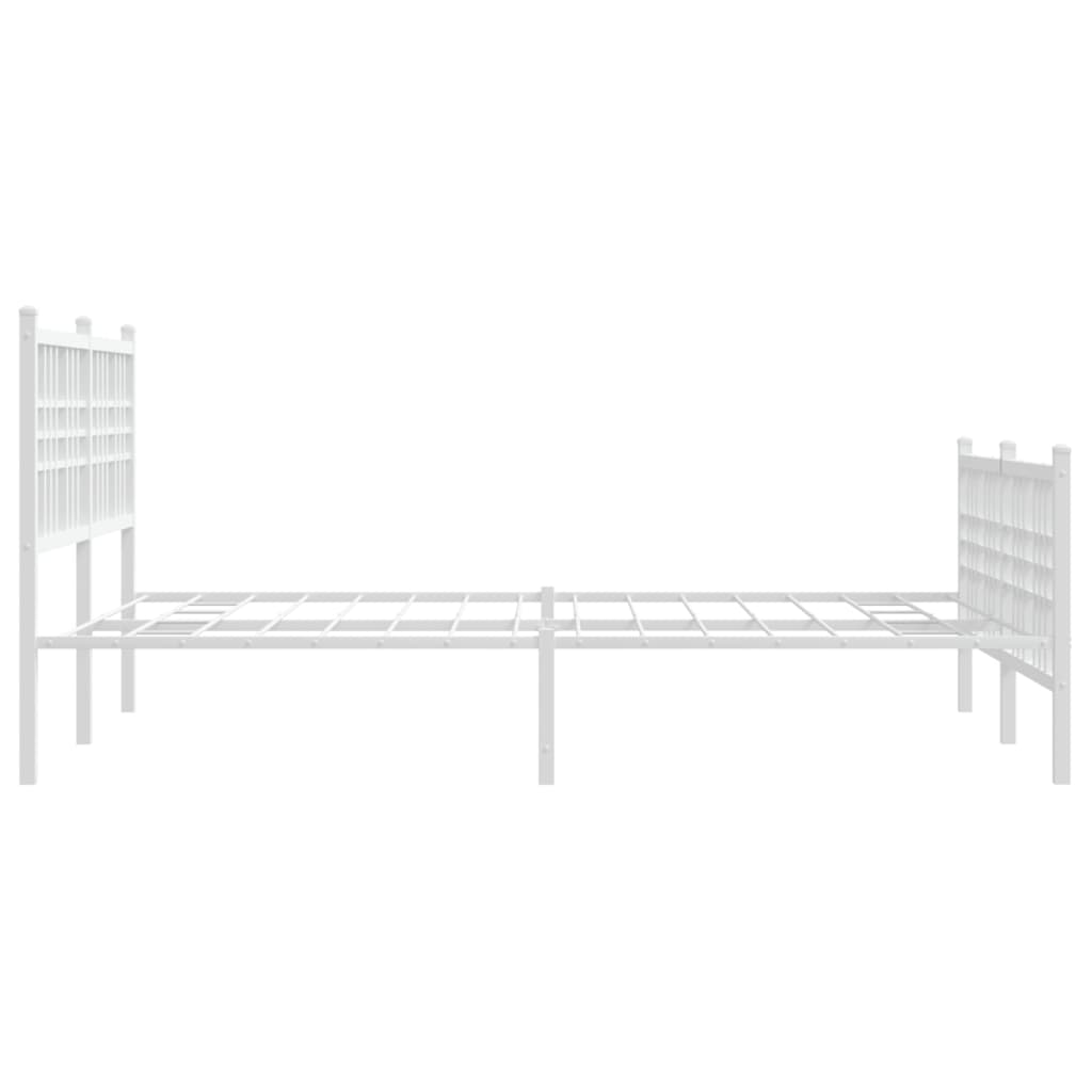 Giroletto con Testiera e Pediera Metallo Bianco 140x190 cm | homemem39