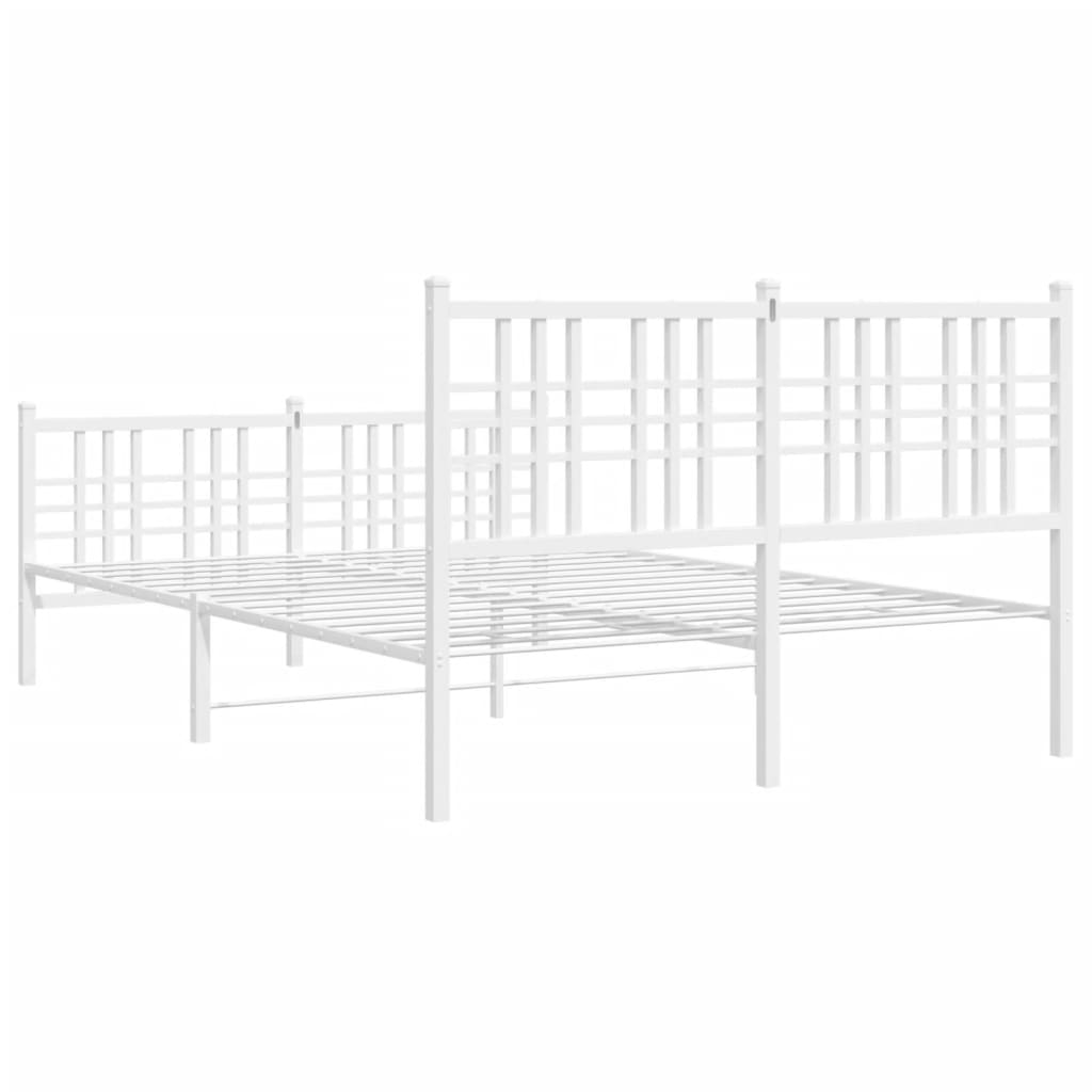 Giroletto con Testiera e Pediera Metallo Bianco 140x190 cm | homemem39