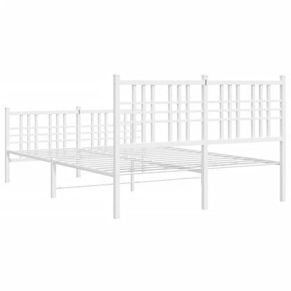Giroletto con Testiera e Pediera Metallo Bianco 140x190 cm | homemem39
