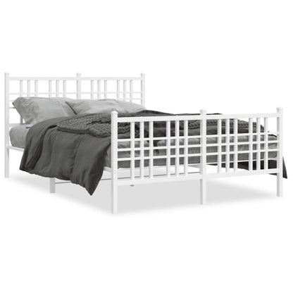Giroletto con Testiera e Pediera Metallo Bianco 140x200 cm | homemem39