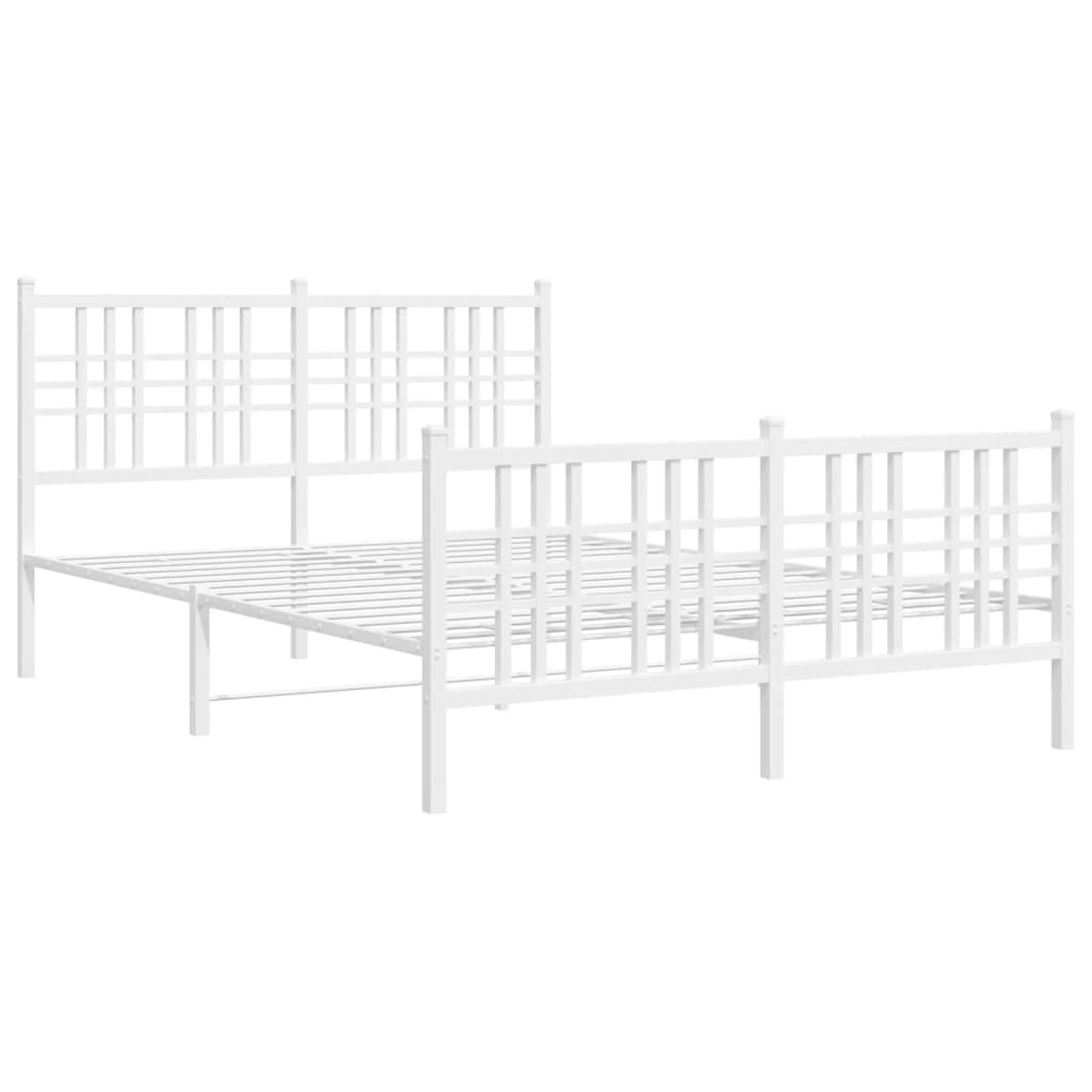 Giroletto con Testiera e Pediera Metallo Bianco 140x200 cm | homemem39