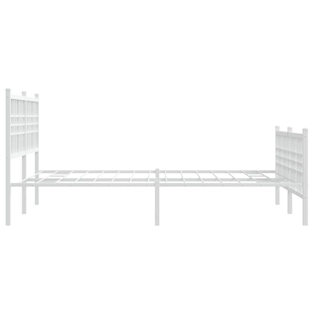 Giroletto con Testiera e Pediera Metallo Bianco 140x200 cm | homemem39