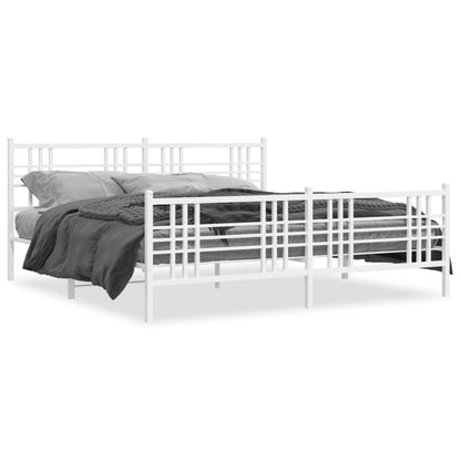 Giroletto con Testiera e Pediera Metallo Bianco 183x213 cm | homemem39