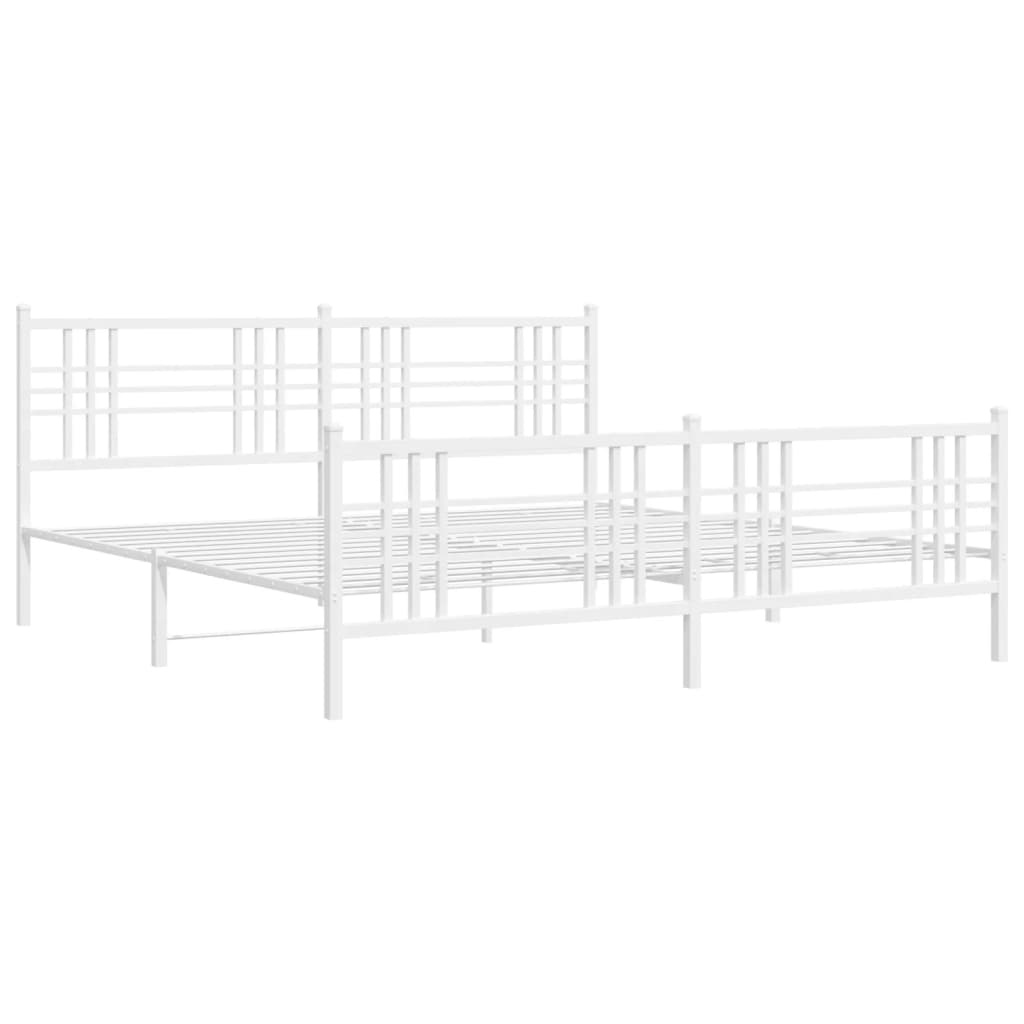 Giroletto con Testiera e Pediera Metallo Bianco 183x213 cm | homemem39