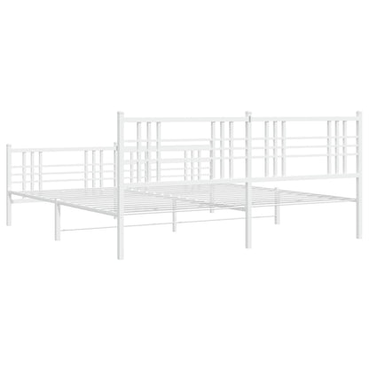 Giroletto con Testiera e Pediera Metallo Bianco 183x213 cm | homemem39