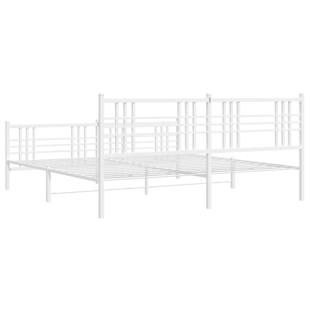 Giroletto con Testiera e Pediera Metallo Bianco 193x203 cm | homemem39