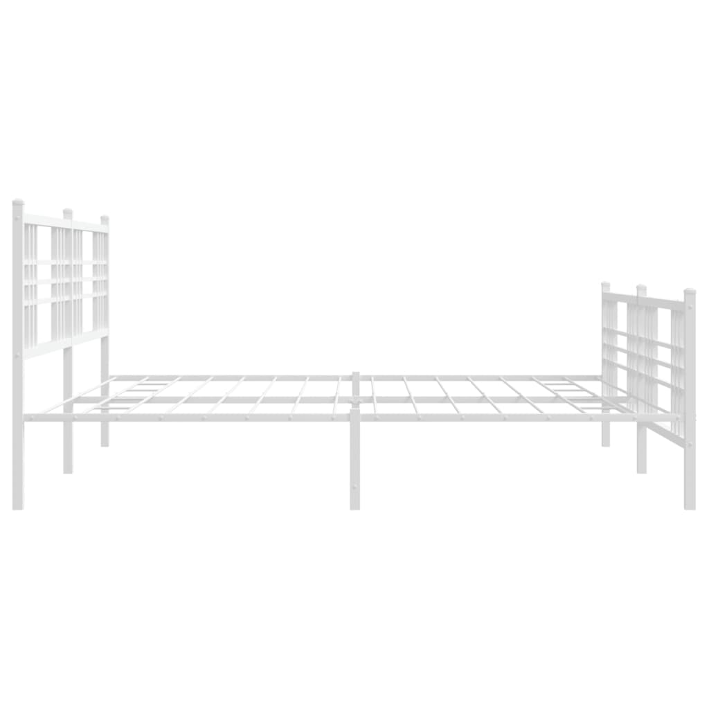 Giroletto con Testiera e Pediera Metallo Bianco 200x200 cm | homemem39
