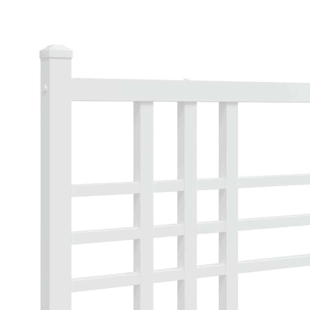 Giroletto con Testiera e Pediera Metallo Bianco 200x200 cm | homemem39