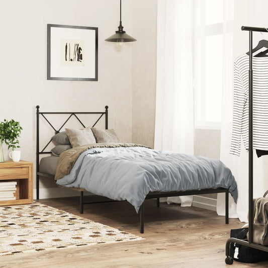 Giroletto con Testiera in Metallo Nero 75x190 cm | homemem39