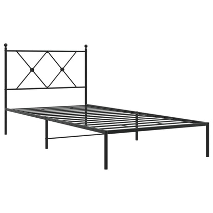 Giroletto con Testiera in Metallo Nero 90x190 cm | homemem39