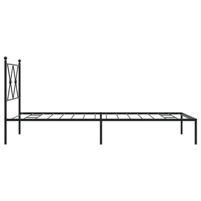 Giroletto con Testiera in Metallo Nero 90x190 cm | homemem39