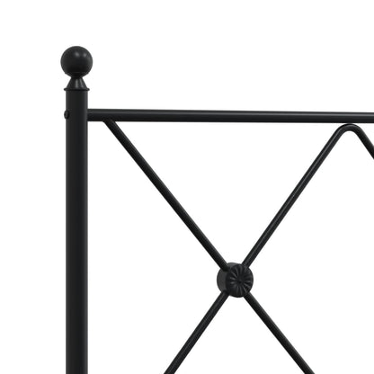 Giroletto con Testiera in Metallo Nero 90x190 cm | homemem39