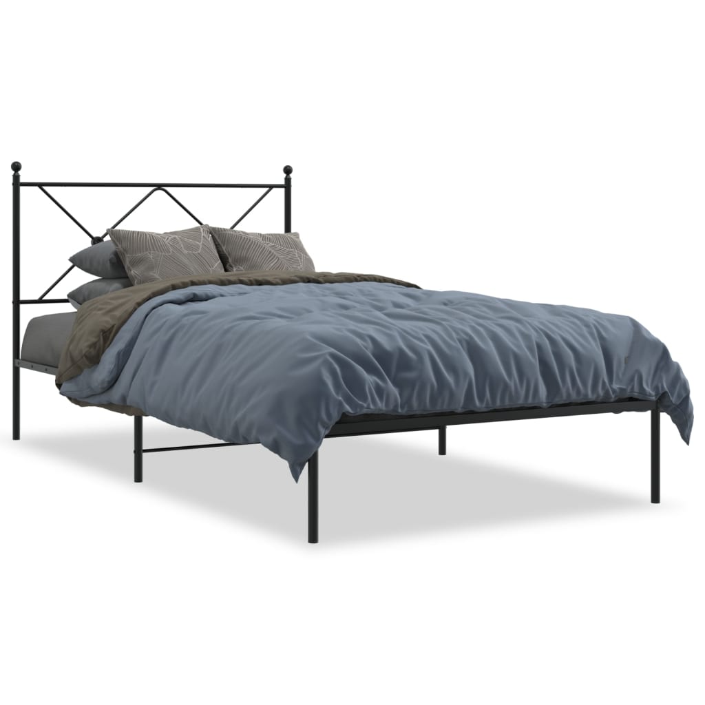 Giroletto con Testiera in Metallo Nero 100x190 cm | homemem39