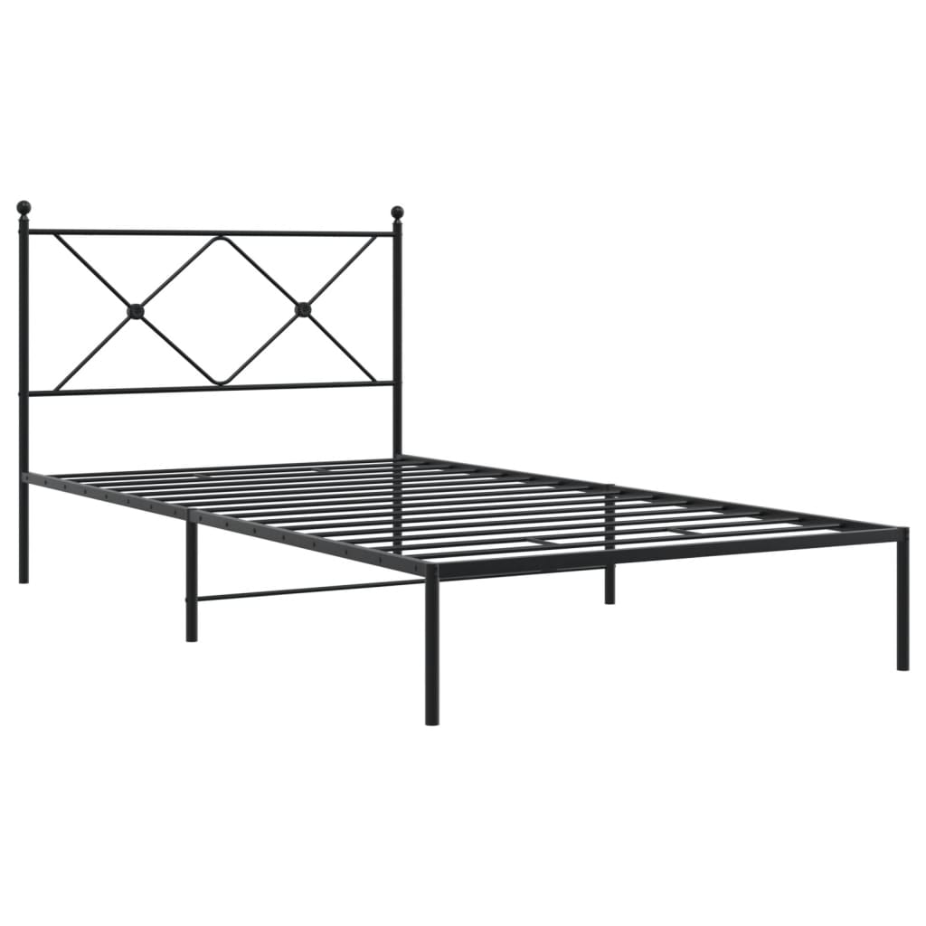 Giroletto con Testiera in Metallo Nero 100x190 cm | homemem39