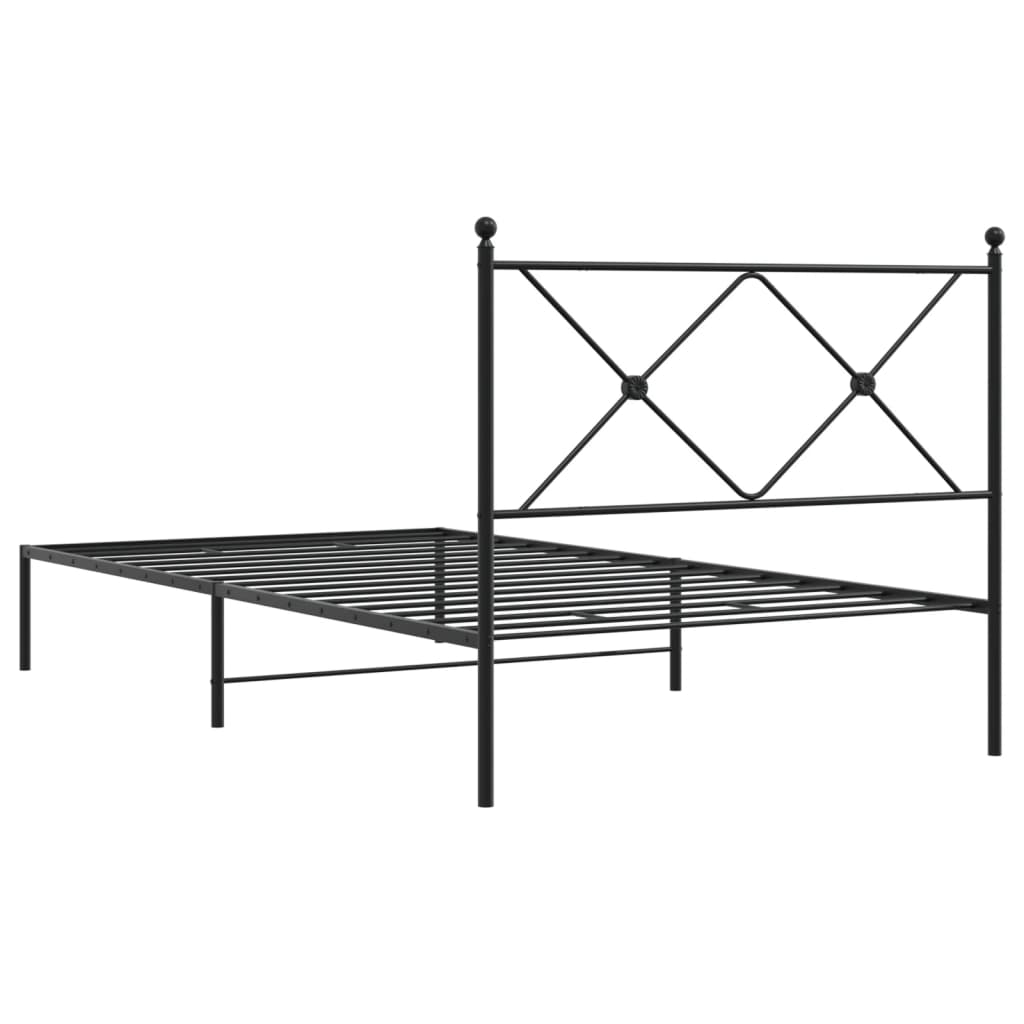 Giroletto con Testiera in Metallo Nero 100x190 cm | homemem39