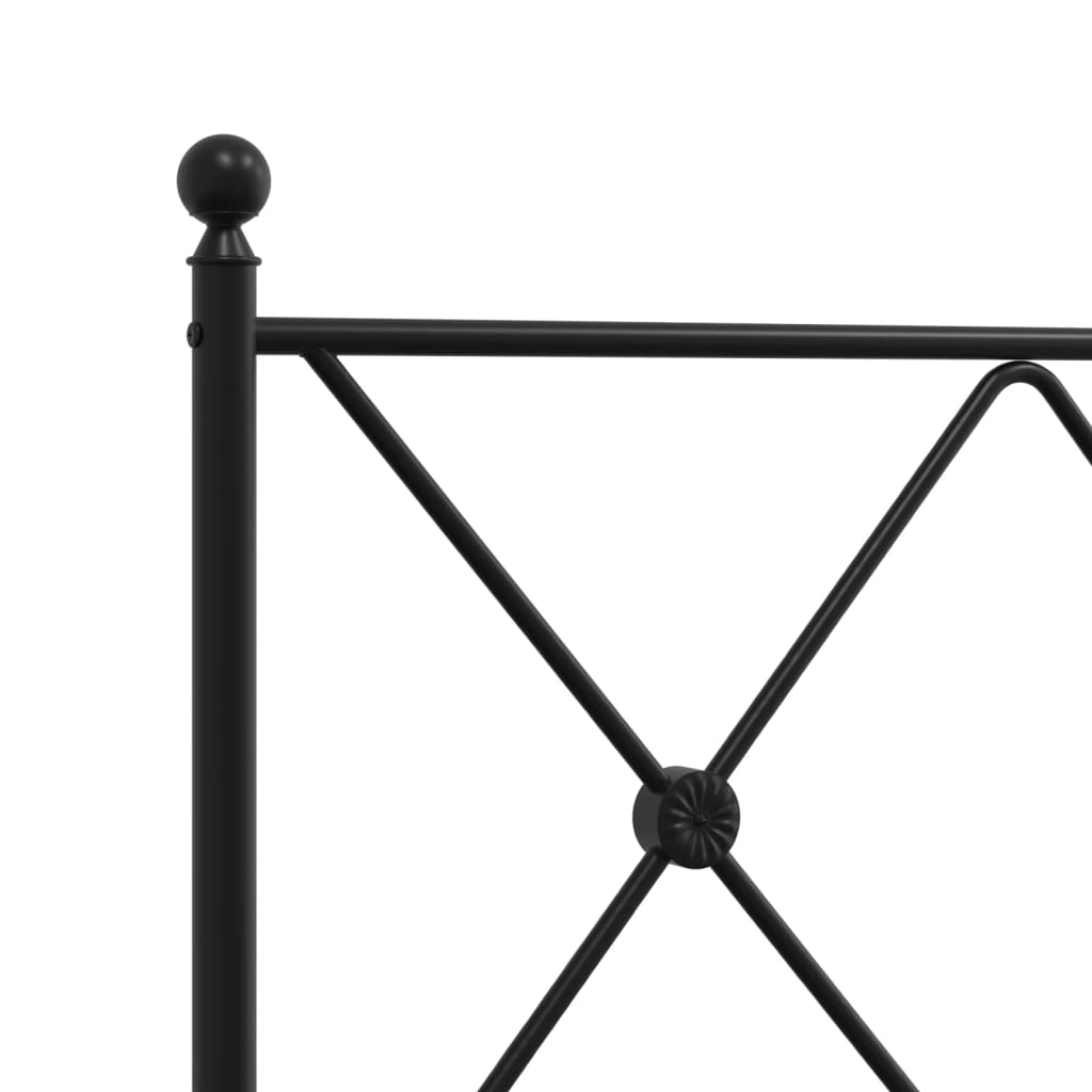 Giroletto con Testiera in Metallo Nero 100x190 cm | homemem39