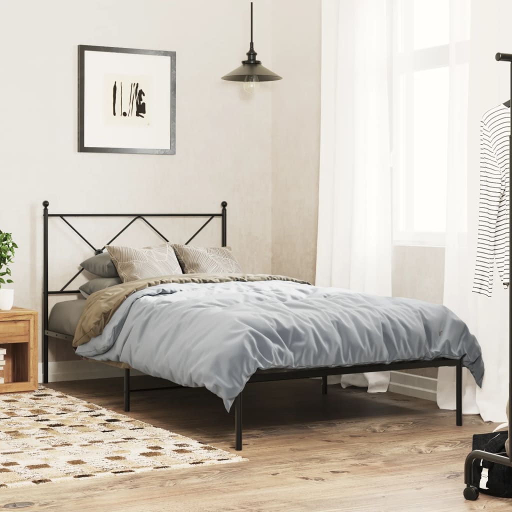 Giroletto con Testiera in Metallo Nero 100x190 cm | homemem39