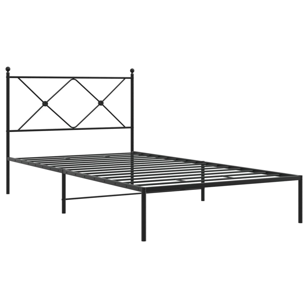 Giroletto con Testiera Metallo Nero 100x200 cm | homemem39