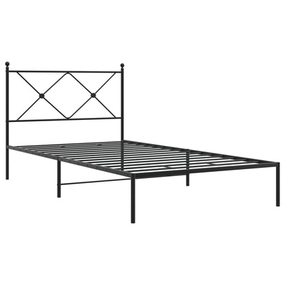Giroletto con Testiera Metallo Nero 100x200 cm | homemem39