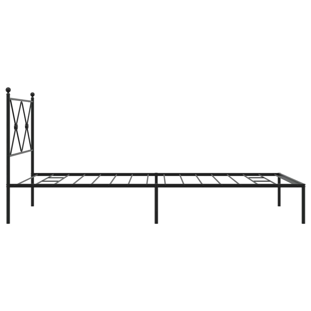 Giroletto con Testiera Metallo Nero 100x200 cm | homemem39