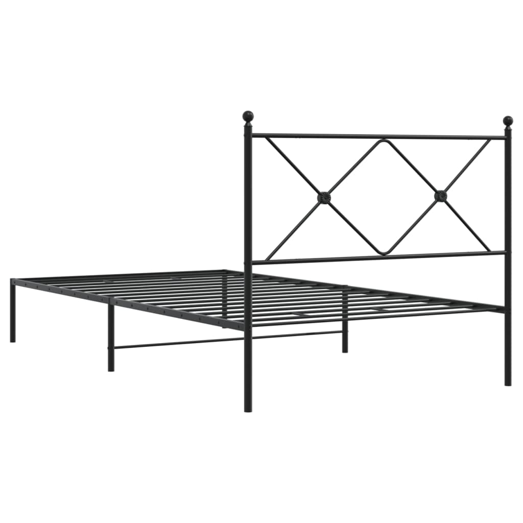 Giroletto con Testiera Metallo Nero 100x200 cm | homemem39
