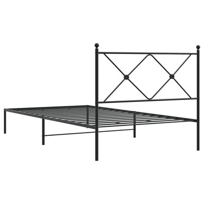 Giroletto con Testiera Metallo Nero 100x200 cm | homemem39