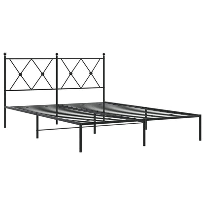 Giroletto con Testiera in Metallo Nero 140x190 cm | homemem39