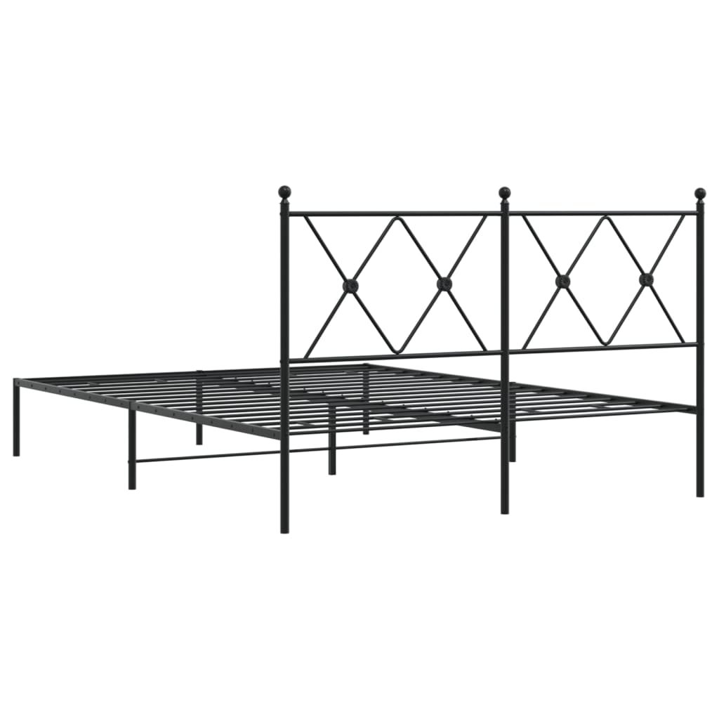 Giroletto con Testiera in Metallo Nero 140x190 cm | homemem39