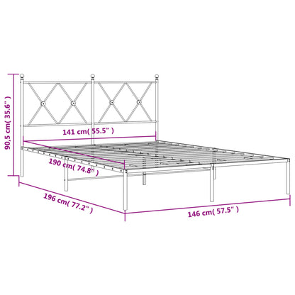 Giroletto con Testiera in Metallo Nero 140x190 cm | homemem39