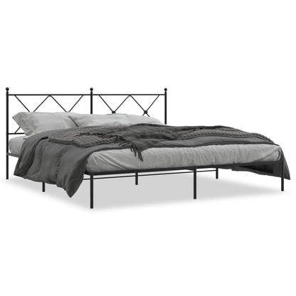 Giroletto con Testiera in Metallo Nero 183x213 cm - homemem39