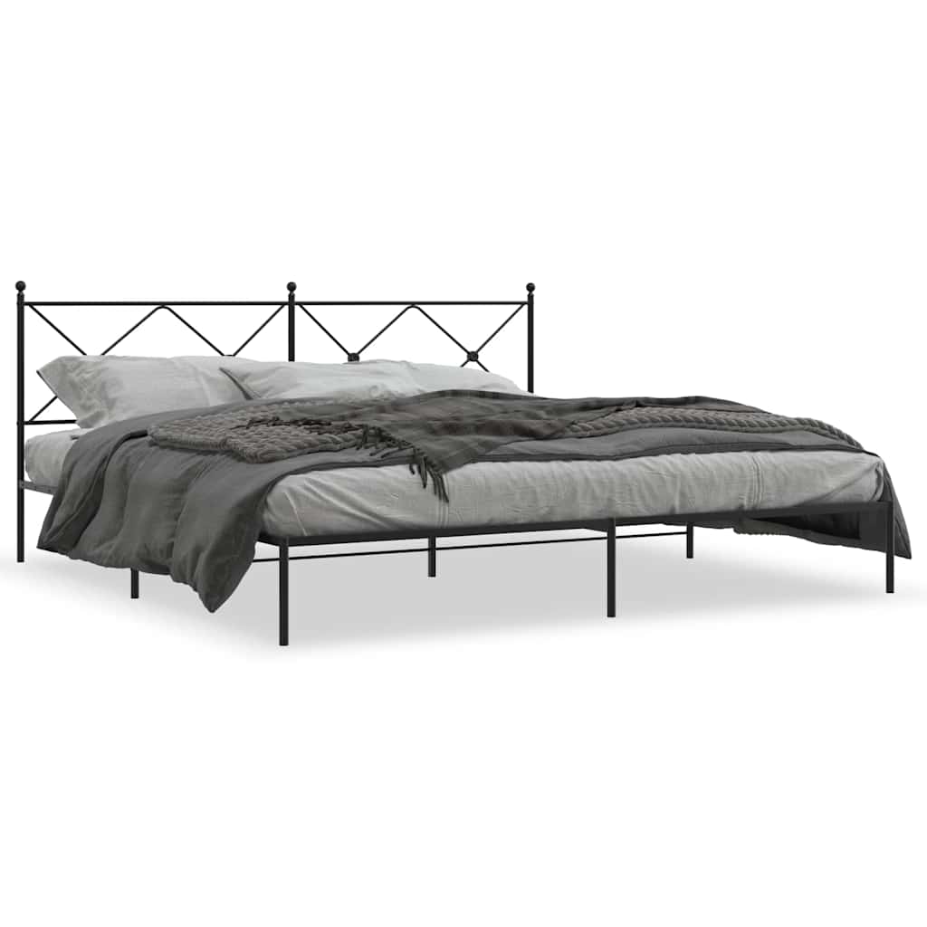 Giroletto con Testiera in Metallo Nero 193x203 cm | homemem39