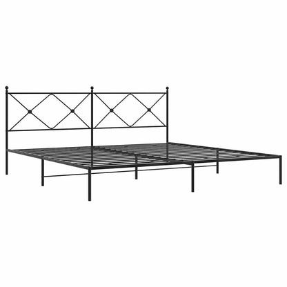 Giroletto con Testiera in Metallo Nero 193x203 cm | homemem39