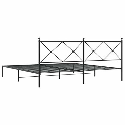 Giroletto con Testiera in Metallo Nero 193x203 cm | homemem39