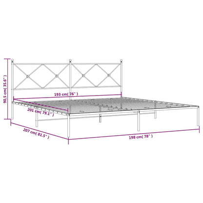 Giroletto con Testiera in Metallo Nero 193x203 cm | homemem39