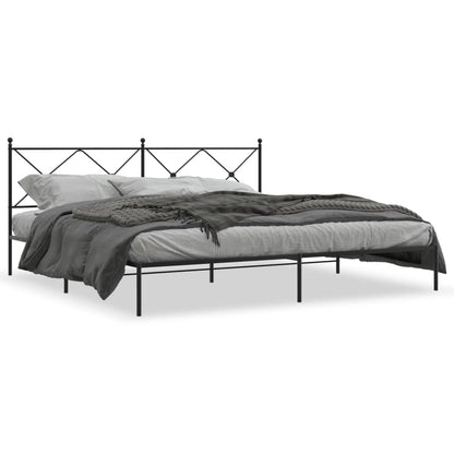 Giroletto con Testiera in Metallo Nero 200x200 cm | homemem39