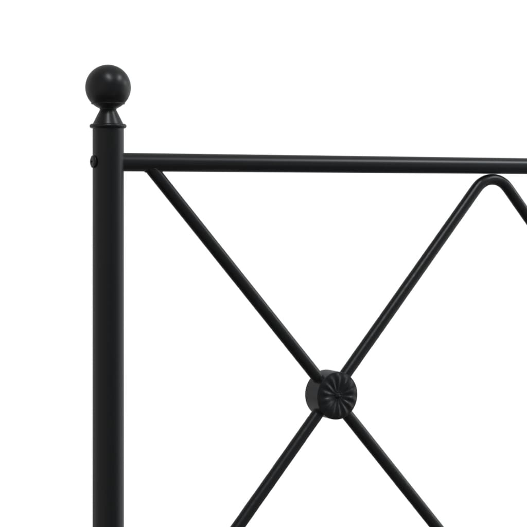 Giroletto con Testiera in Metallo Nero 200x200 cm | homemem39