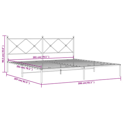 Giroletto con Testiera in Metallo Nero 200x200 cm | homemem39