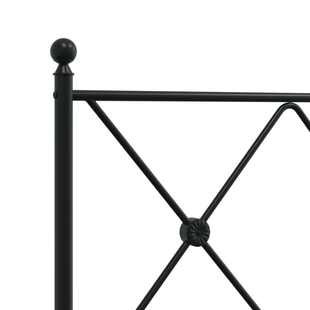 Giroletto con Testiera e Pediera Metallo Nero 100x200 cm | homemem39