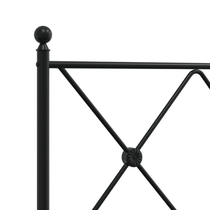 Giroletto con Testiera e Pediera Metallo Nero 100x200 cm | homemem39
