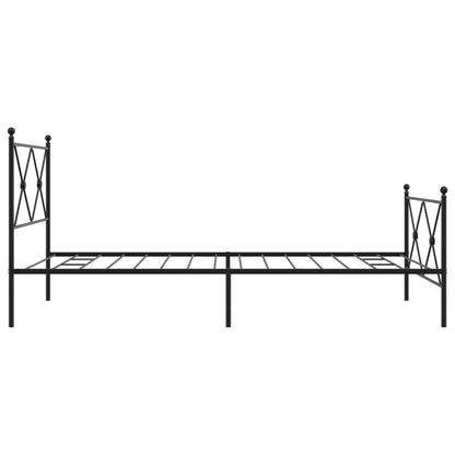 Giroletto con Testiera e Pediera Metallo Nero 107x203 cm | homemem39