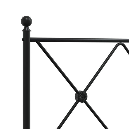 Giroletto con Testiera e Pediera Metallo Nero 107x203 cm | homemem39