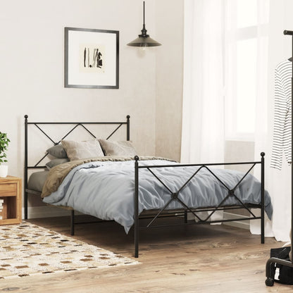 Giroletto con Testiera e Pediera Metallo Nero 107x203 cm | homemem39