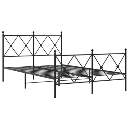 Giroletto con Testiera e Pediera Metallo Nero 120x200 cm | homemem39