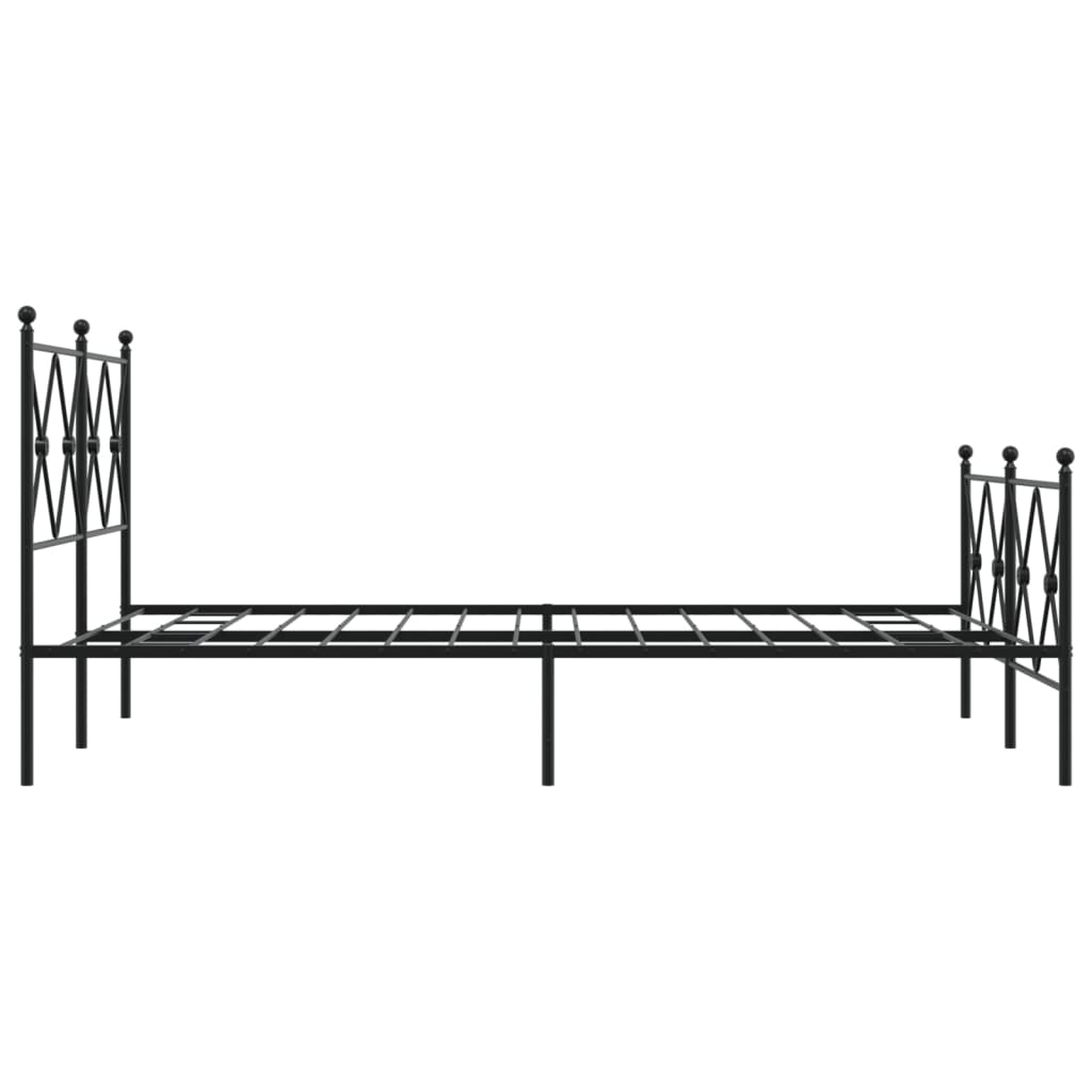 Giroletto con Testiera e Pediera Metallo Nero 120x200 cm | homemem39