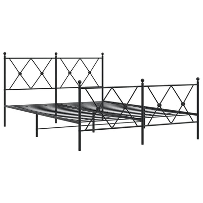 Giroletto con Testiera e Pediera Metallo Nero 140x190 cm | homemem39