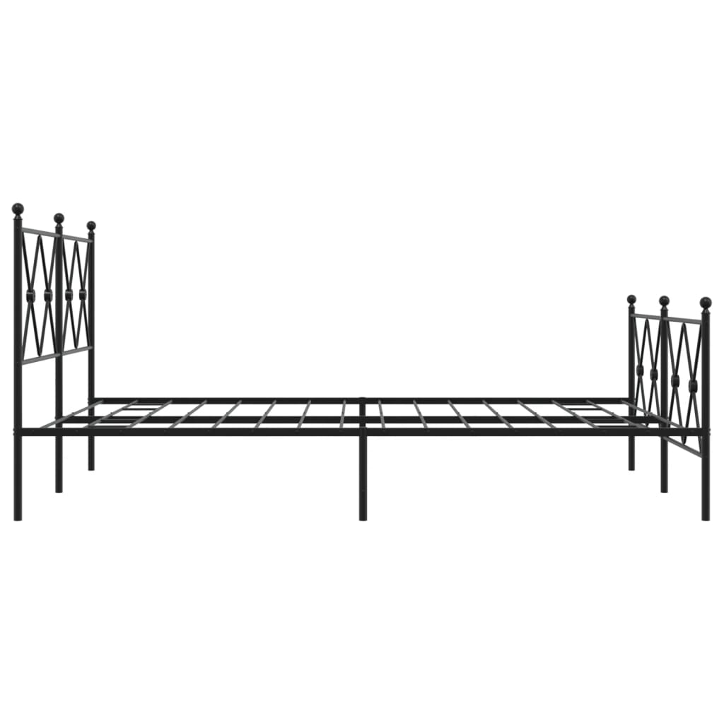 Giroletto con Testiera e Pediera Metallo Nero 140x190 cm | homemem39