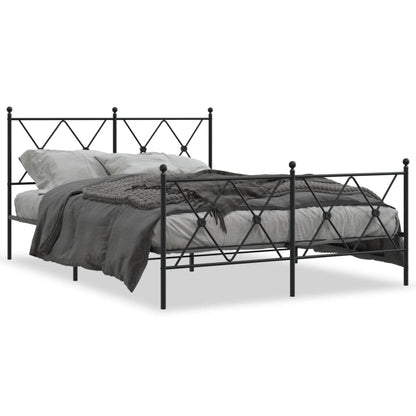 Giroletto con Testiera e Pediera Metallo Nero 140x200 cm | homemem39