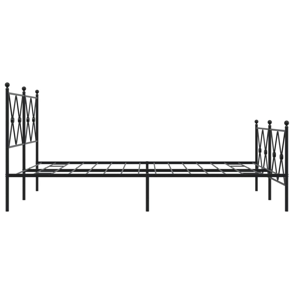 Giroletto con Testiera e Pediera Metallo Nero 140x200 cm | homemem39
