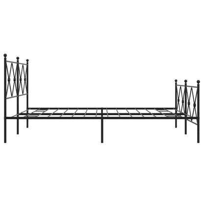 Giroletto con Testiera e Pediera Metallo Nero 150x200 cm | homemem39